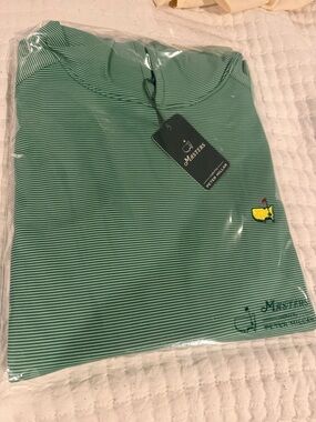 2026 Masters Green Striped Peter Millar Hooded Pullover